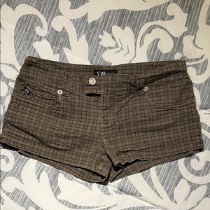 YMI Jeans Women's Tan Plaid Jean Shorts